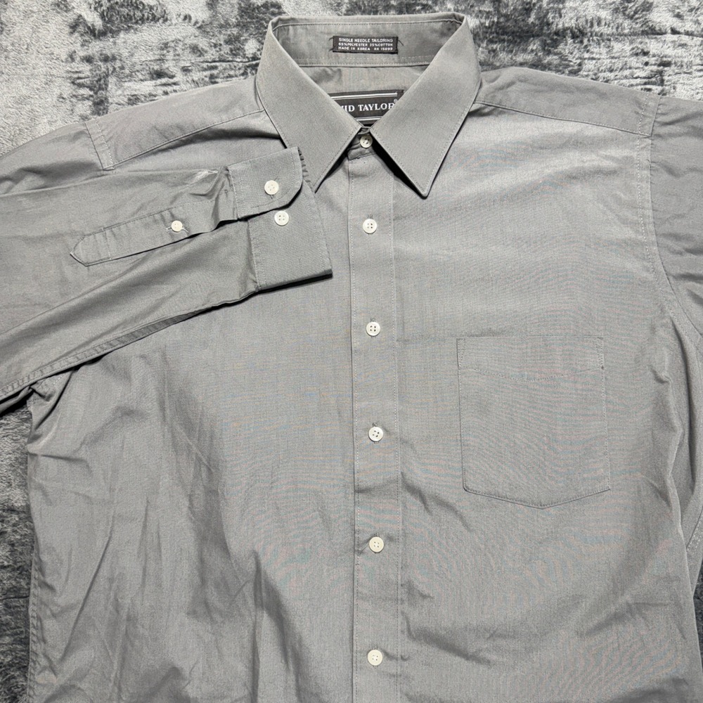 David Taylor Dress Shirt Men 16‎ 32/33 Gray